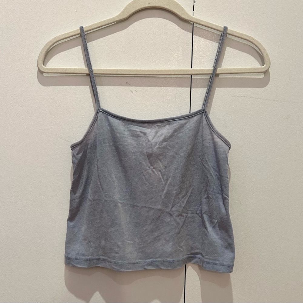 Brandy Melville/J Galt square neck blue spaghetti strap loose fitting tank top